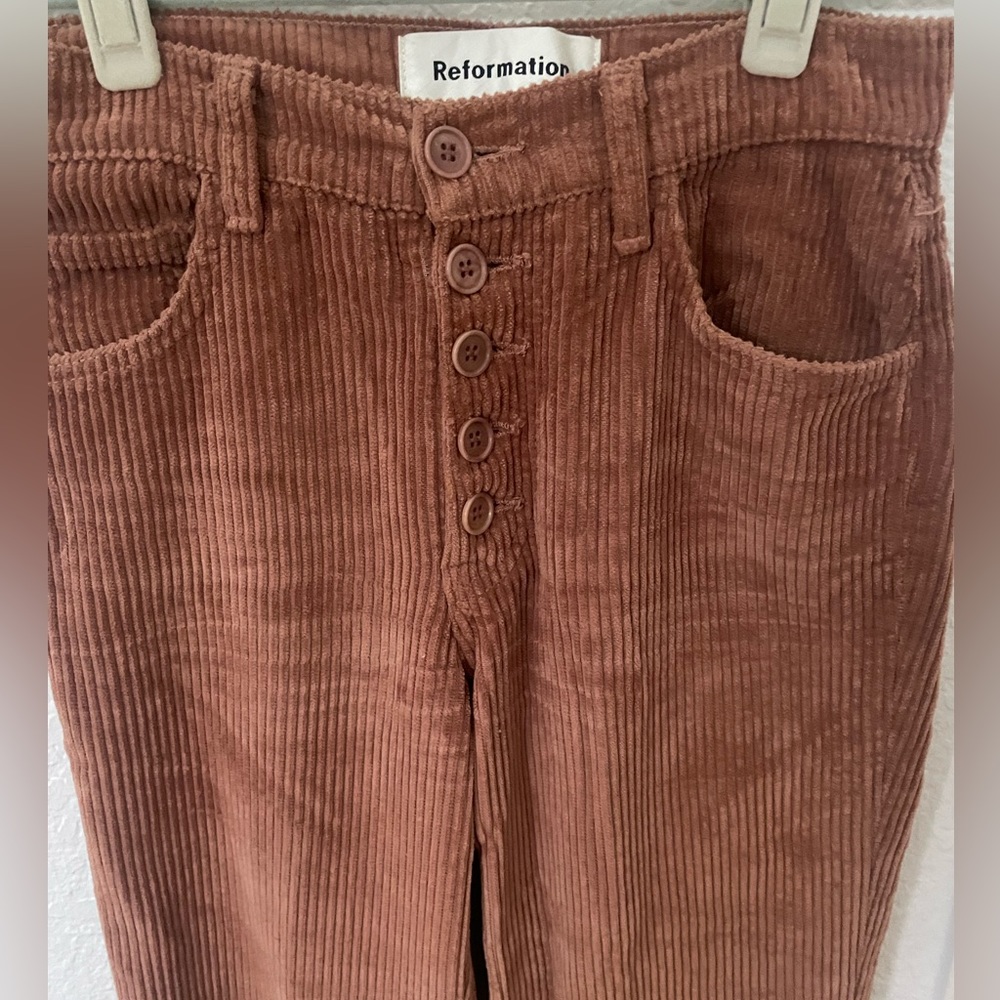 Reformation Jessie Pant in Chestnut Corduroy - Picture 4 of 8
